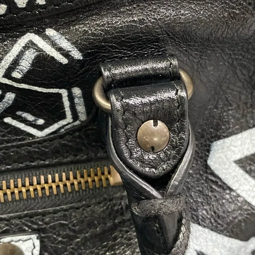 Balenciaga Graphic Classic City S Handbag 431621 Black White